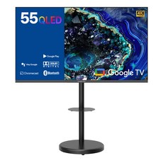 익스프레스럭 와이드뷰 4K UHD QLED 구글 스마트 TV + 이동식 스탠드 블랙 세트, 139cm(55인치), EKW551QA, 이동형 스탠드, 방문설치