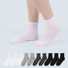 가나양말 남성용 무지 학생 중목양말 화이트 3p + 그레이 2p + 차콜 2p + 블랙 3p 세트