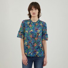 올리비아로렌 여성용 프린트 아사 반팔 블라우스 VVCNS4M5271
