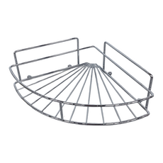 家而適 衛浴扇形角落架, 免釘免鑽, 易貼無痕, 強力貼片, 承重15kg, 廚房浴室適用, 扇形, 1個
