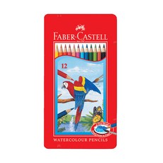 FABER-CASTELL 輝柏115913 水性色鉛筆 附水彩筆, 12色, 1組