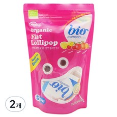 바이오모멘트 유기농 플랫 롤리팝 믹스, 70g, 2개