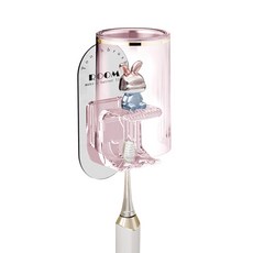 무식이네 이지래빗 접착식 칫솔걸이 + 양치컵 세트, 1개, 핑크