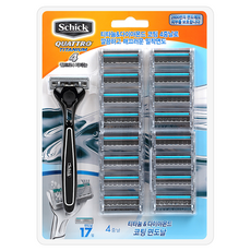 Schick 舒適牌 Quattro 4鈦製刮鬍刀 1入+替換刀片 17入組, 1組