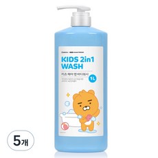 베비언스 리틀카카오프렌즈 키즈 헤어 앤 바디워시 블루, 1L, 5개