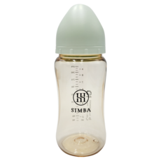 Simba 小獅王辛巴 蘊蜜鉑金PPSU寬口防脹氣奶瓶 全齡適用, 綠沐, 270ml, 1個