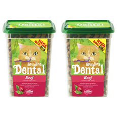 캣템 고양이 스피루리나 덴탈 이빨과자 대용량 메가박스, 비프, 500g, 2개 비프, 500g, 2개
