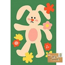 아트조이 DIY 명화그리기 10 x 15 cm, 하얀 아기 토끼