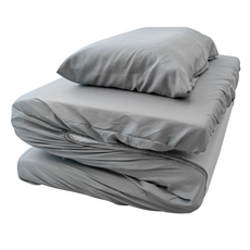 厚度5~12cm折疊床專用床包枕套組, 灰色, 3.5尺(186 x 105cm) + 枕套 信封式 45 x 75cm