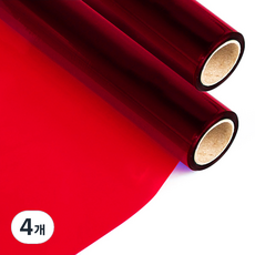 FILMBANK UBIGEO 透明彩色PVC膜 紅色, 4個, 0.3 x 950 x 500 mm