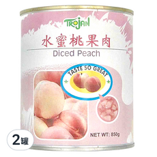 TROjAN 傳佳 水蜜桃果肉, 850g, 2罐