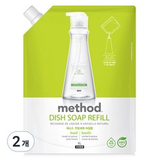 메소드 주방세제 바질향 리필, 2개, 1L