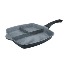 PLUS PERFECT 理想 適用電磁爐 極緻鑄造三格平煎鍋, 28cm, 1個