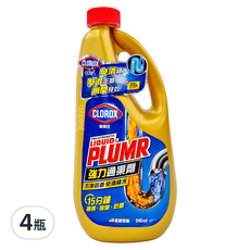 CLOROX 高樂氏 強力水管通渠劑, 15分鐘溶解毛髮 946ml, 4瓶