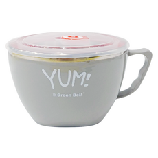 綠貝 Green Bell Yum! 316不銹鋼隔熱碗, 大容量保鮮密封, 灰色, 1個