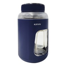 Kinyo 無線隨行杯果汁機 附USB充電線 + 替換式杯蓋 10.2 x 10.2 x 19.5cm 500g, JRU-750, 藍色