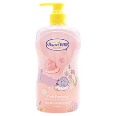 Baan 貝恩 粉紅夢幻洗潤髮沐浴乳 三效合一 400ml, 1瓶