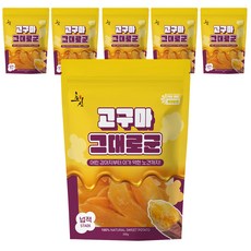 초심 강아지 그대로군 넙적 건조간식, 6개, 고구마