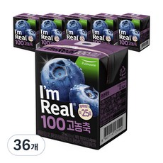 아임리얼 100 고농축 블루베리 주스, 36개, 120ml