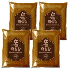 백설 흑설탕, 1kg, 4개