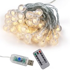 aibo 氣泡球LED燈串 6米40燈 八模式 暖白光(附遙控器), 1組