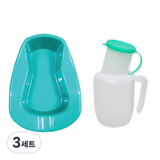 현대 대변기 HD-BP-01 + 남성용 소변기 HD-URM-11 세트, 그린 + 혼합색상, 3세트