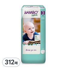 밤보 그린 대용량 밴드형 기저귀, 3단계, 312매