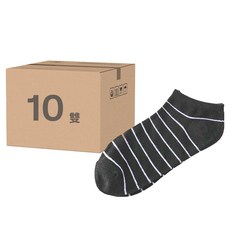 條紋短襪 Set 10雙, 20x9cm, 黑色, 20 x 9cm