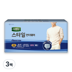 디펜드 남성용 스타일 팬티 언더웨어 파워 성인기저귀 성인기저귀/패드, 중형, 18개입, 3개