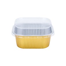 MAME 오븐 용기 정사각 골드 150ml + 뚜껑 세트 JT1936, 100세트