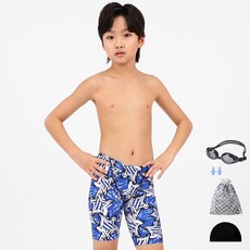 AQUATICA 男童泳褲 AQA201+蛙鏡+耳塞+彈性泳帽+收納袋組