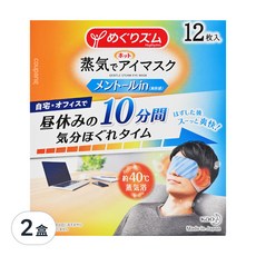 Kao 花王 MegRhythm 美舒律 蒸氣眼罩 薄荷 12枚入, 12個裝, 2盒
