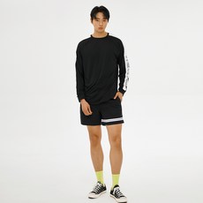VENDIS 男款黑色單線沙灘褲 A163, 黑色
