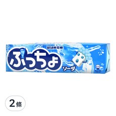 UHA 味覺糖 普超條糖 汽水味, 飽滿彈性, 穀類脆聲, 涼爽汽水口味, 50g, 2條