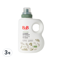  비앤비 비건 섬유세제 용기형 1500ml, 3개 