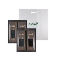 크로커다일 남성용 발이 숨쉬는 세로 로고 중목 양말 2종 x 2족 세트 CD4SK1030