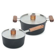 오슬로 IH 인덕션 냄비 2종세트, 혼합 색상, 편수18cm + 양수 20cm