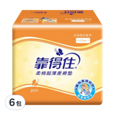 Kotex 靠得住 超薄產褥墊, 35cm, 20片, 6包