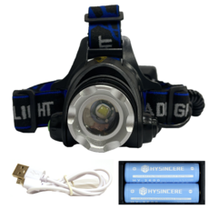LED 헤드랜턴 + 케이블 + 배터리 2p SR-15118, 혼합색상, 1세트
