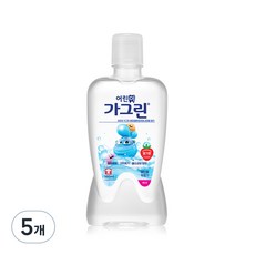 가그린 어린이용 구강청결제 딸기향 캐릭터 랜덤발송, 380ml, 5개