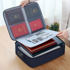 리얼피키 이중 잠금 대용량 3단 문서 가방 + 책갈피 세트