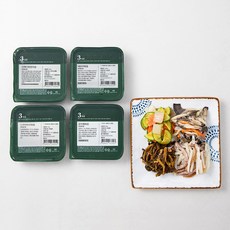 집반찬연구소 담백한 반찬 4종 감자햄볶음 80g + 애호박볶음 100g + 시래기된장지짐 90g + 느타리버섯볶음 90g, 1세트