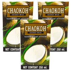 차오코 코코넛밀크, 250ml, 3개 250ml, 3개