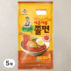 CJ 밀당의고수 매콤 새콤 쫄면 4인분, 908.8g, 5개