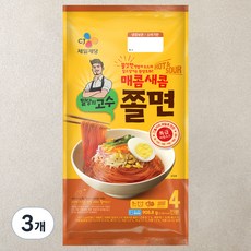 CJ 밀당의고수 매콤 새콤 쫄면 4인분, 908.8g, 3개