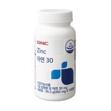 GNC 아연30, 100정, 26.3g, 1개