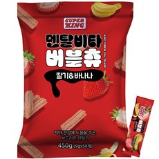 슈퍼킹 덴탈비타 버블츄 반려견 덴탈껌 50개입, 혼합맛(딸기/바나나), 450g, 1개 - 강아지간식