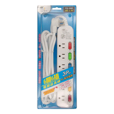 DR.POWER 電博士 MAX 1650W 125V 15A 2.7m 6開6插 3P 扁平插頭 電腦延長線 PSG-366B, 白色, 1條