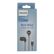 PHILIPS 飛利浦 完美氣密高音質入耳式Type C耳機附麥克風, TAE2146BK, 黑色