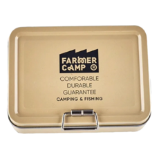 FARMERCAMP 釣魚小鐵盒, 尺寸128 x 96 x 43mm, 13 x 9.5 x 4cm, 卡其色, 1個